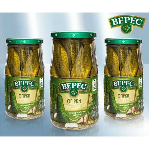 Огурцы, маринованные "Верес" (чистый вес 385г)